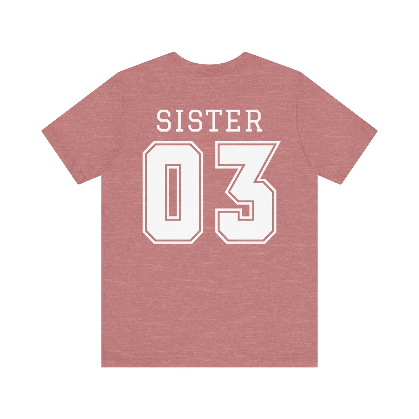 "Sister Team Heart Hands #3" Adult Unisex Short Sleeve Tee (front and back)