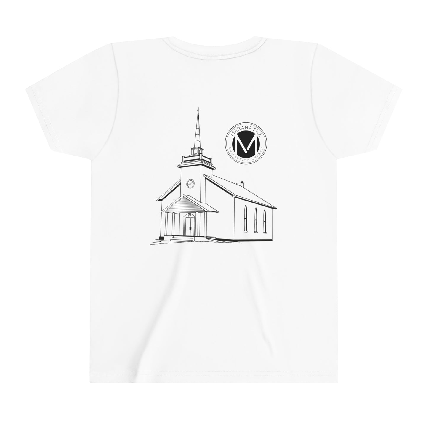 "Maranatha Church" Youth Short Sleeve Tee (front and back)