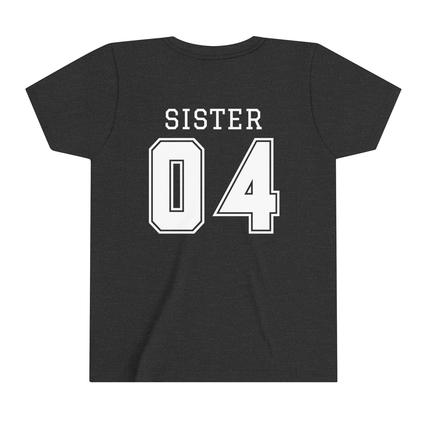 "Sister Team Heart Hands #4" Youth Short Sleeve Tee (front and back)