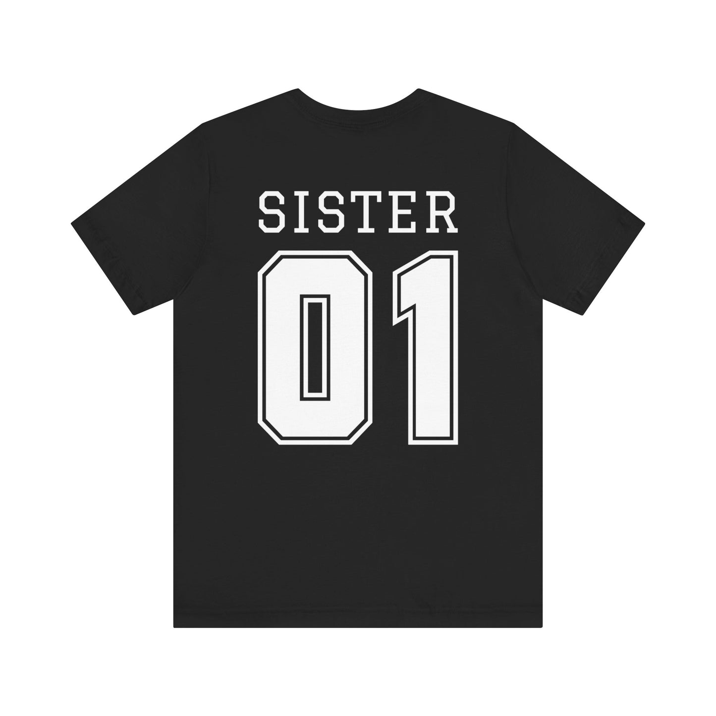 "Sister Team Heart Hands #1" Adult Unisex Short Sleeve Tee (front and back)