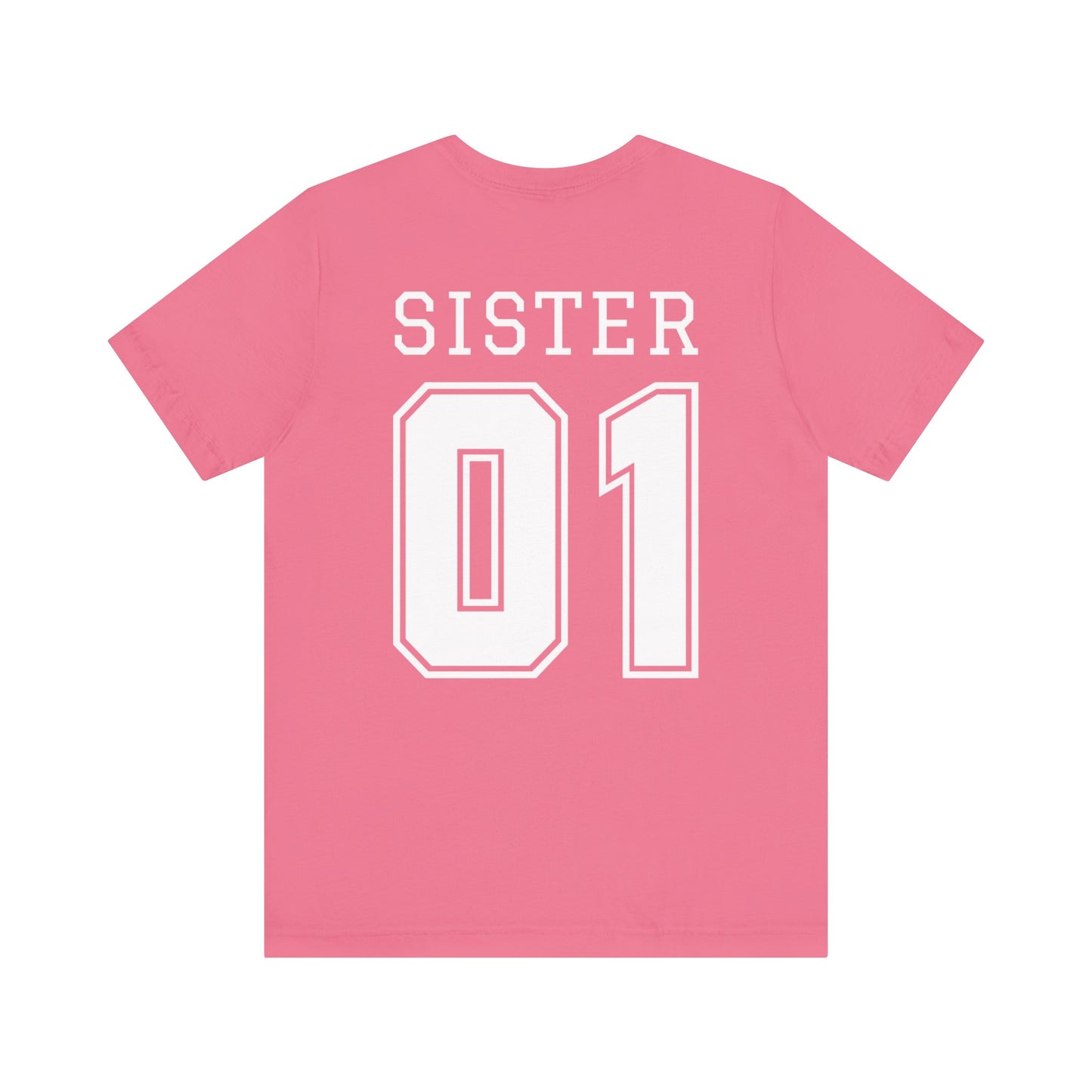 "Sister Team Heart Hands #1" Adult Unisex Short Sleeve Tee (front and back)