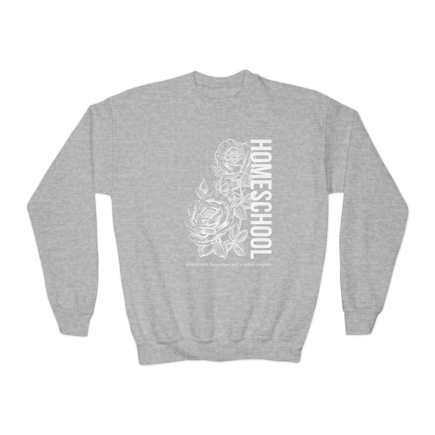 "Homeschool Wisdom and Faith" Youth Crewneck Sweatshirt