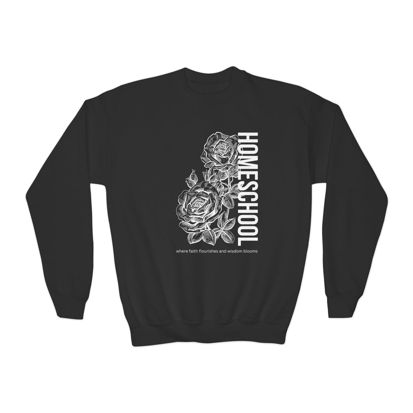 "Homeschool Wisdom and Faith" Youth Crewneck Sweatshirt