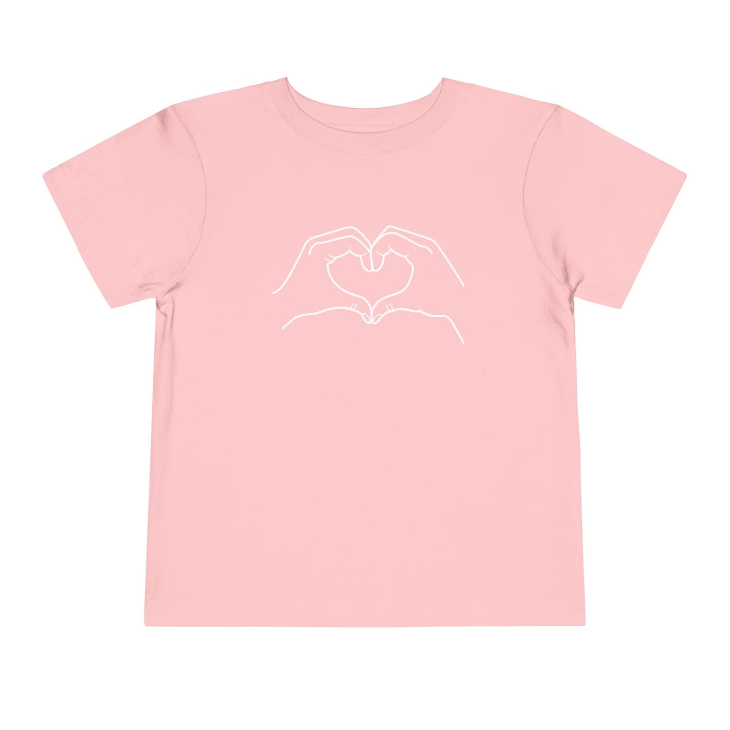 "Sister Team Heart Hands #3" Toddler Unisex Short Sleeve Tee (front and back)