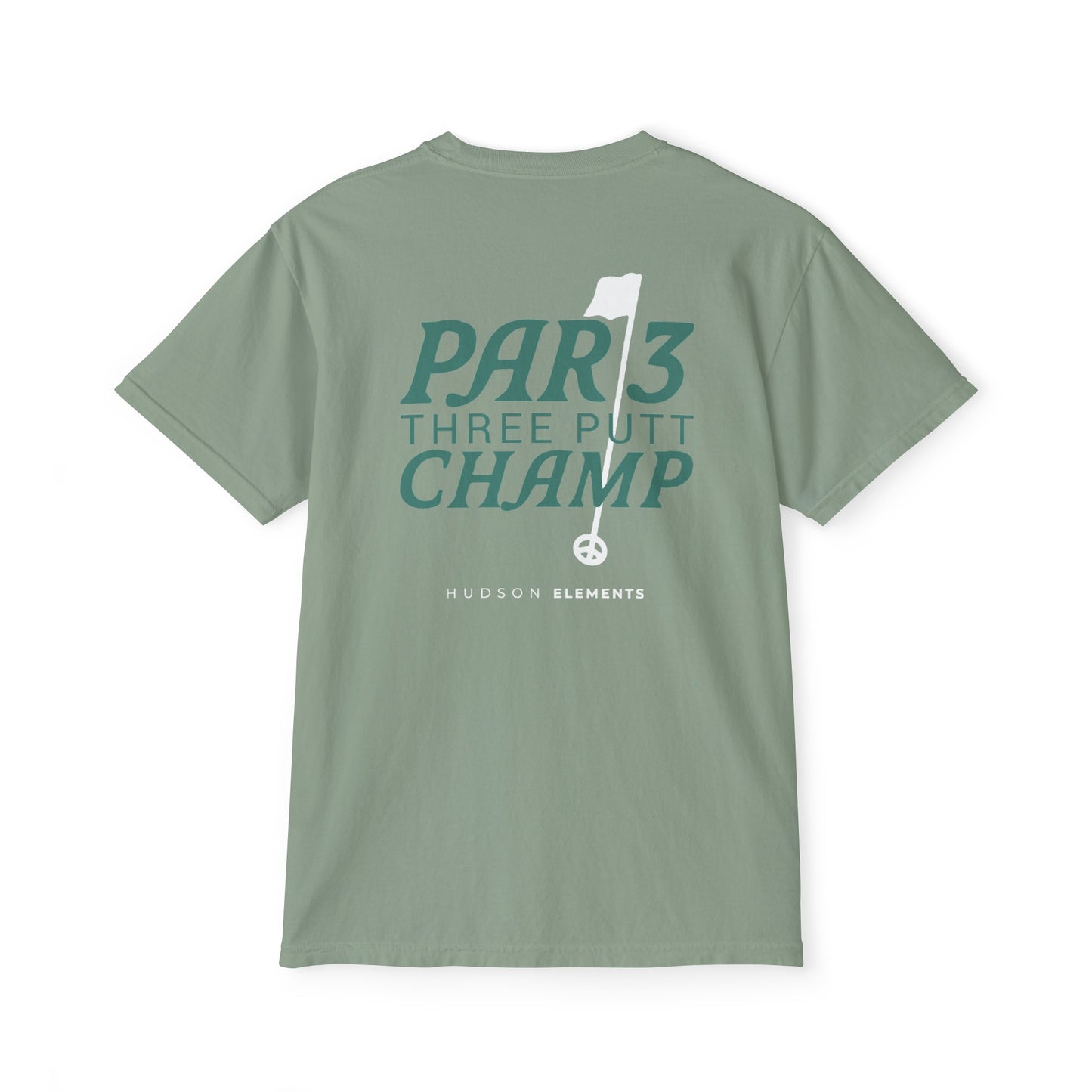 "Par 3 Champ" Adult Unisex Pocket Tee (front and back)