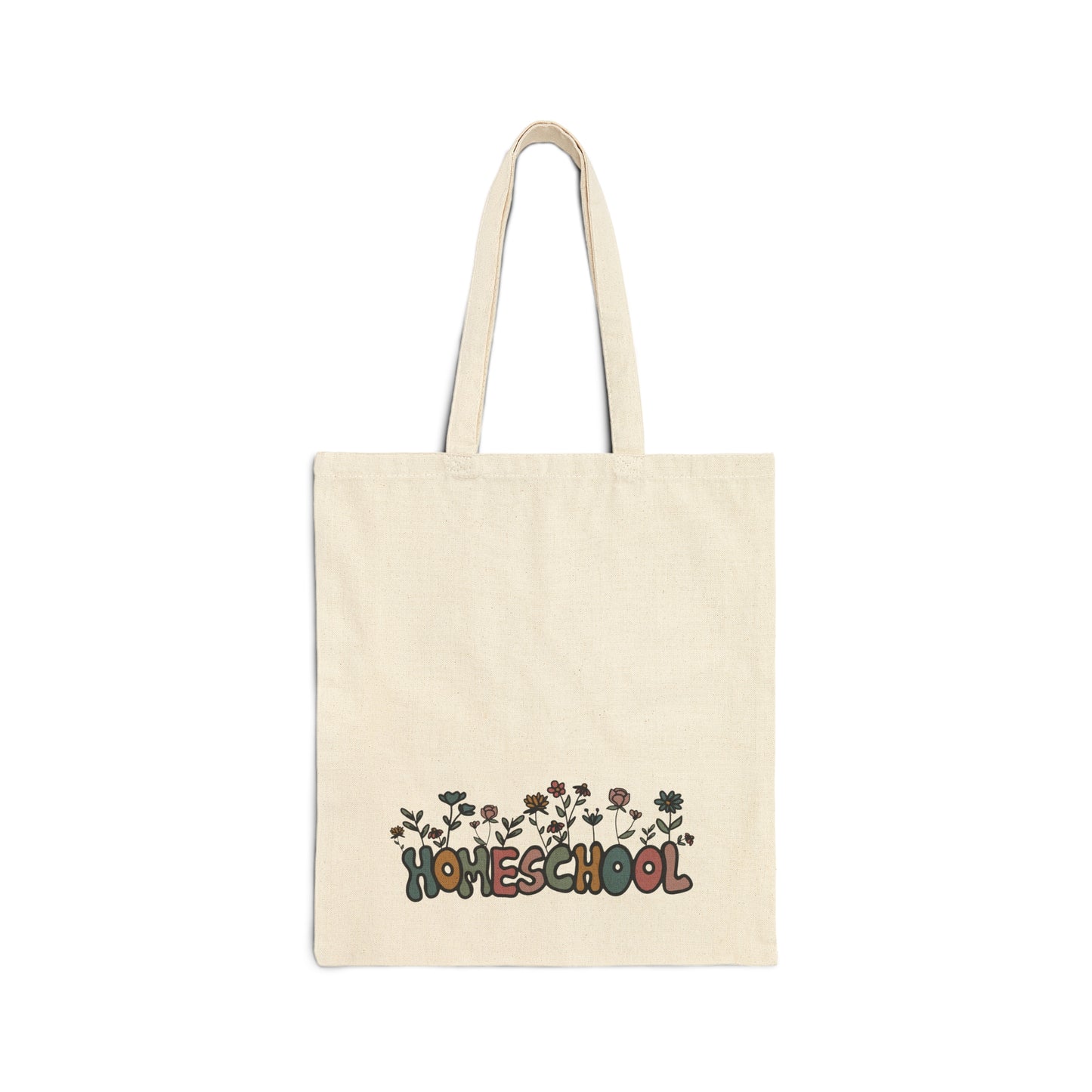 "Homeschool Flowers" Cotton Canvas Tote Bag