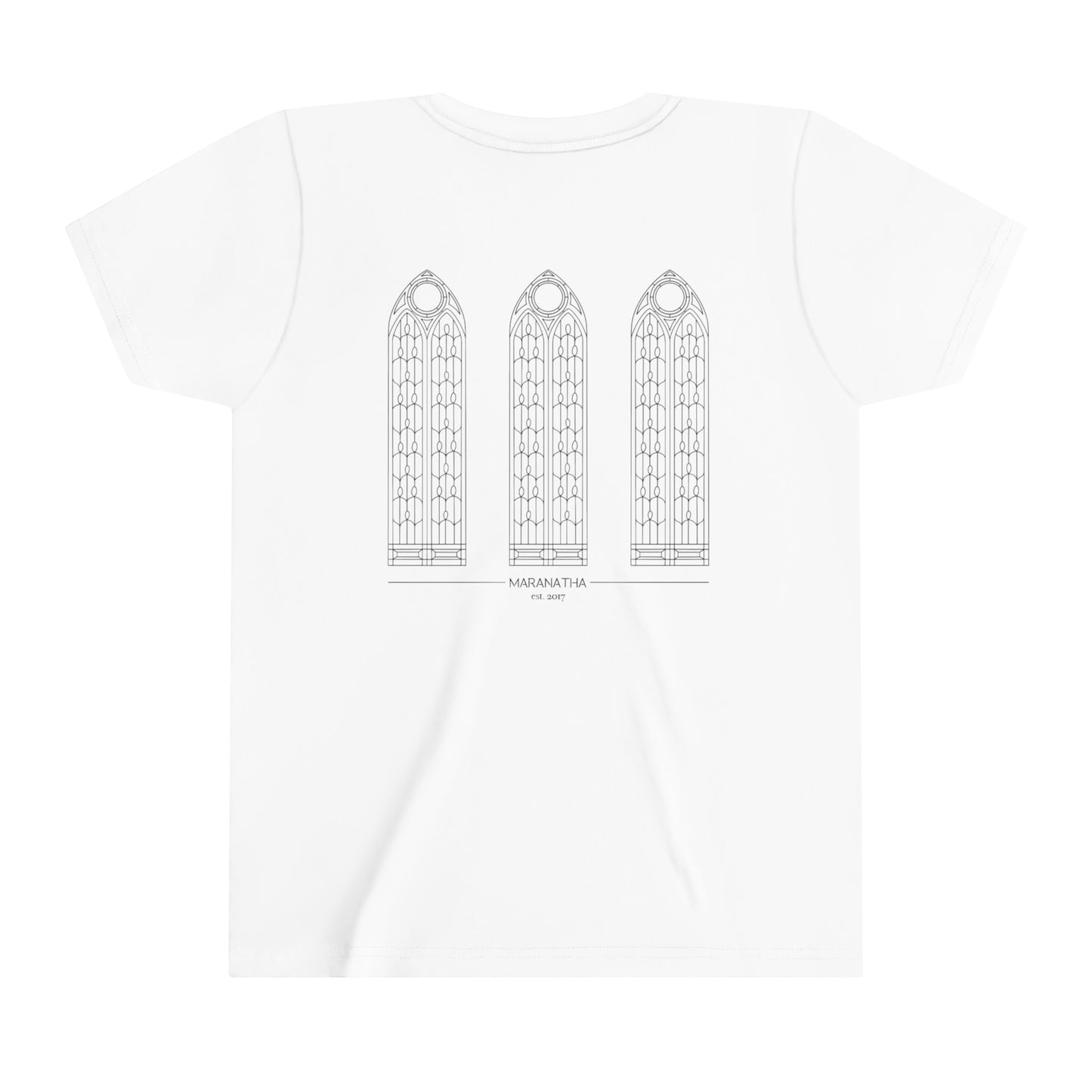 "Maranatha Windows" Youth Short Sleeve Tee (front and back)