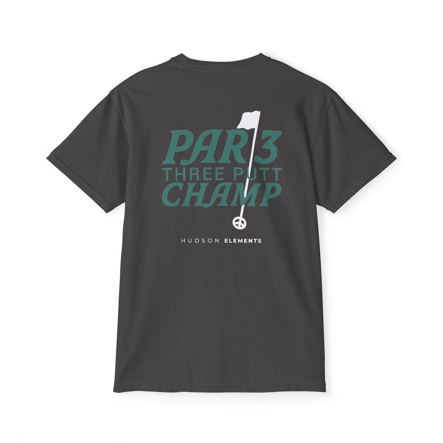 "Par 3 Champ" Adult Unisex Pocket Tee (front and back)