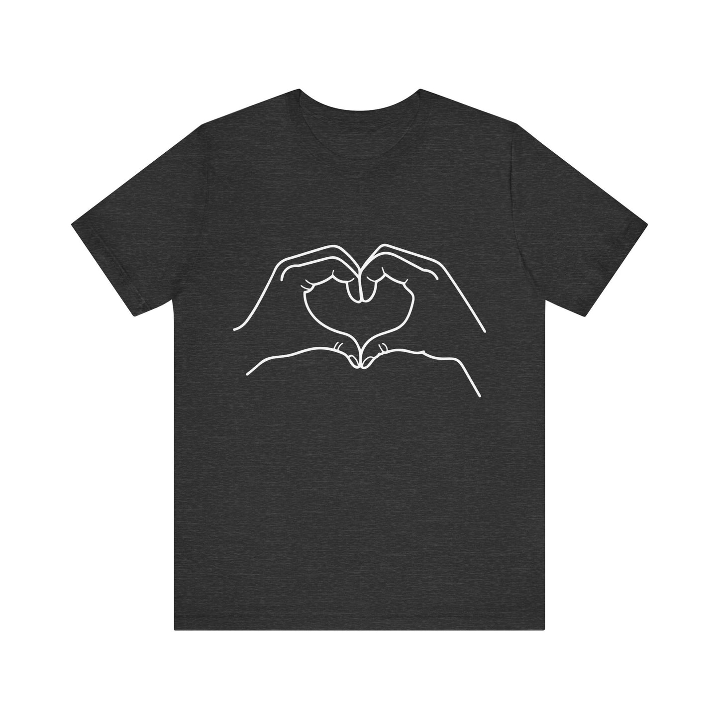 "Sister Team Heart Hands #3" Adult Unisex Short Sleeve Tee (front and back)