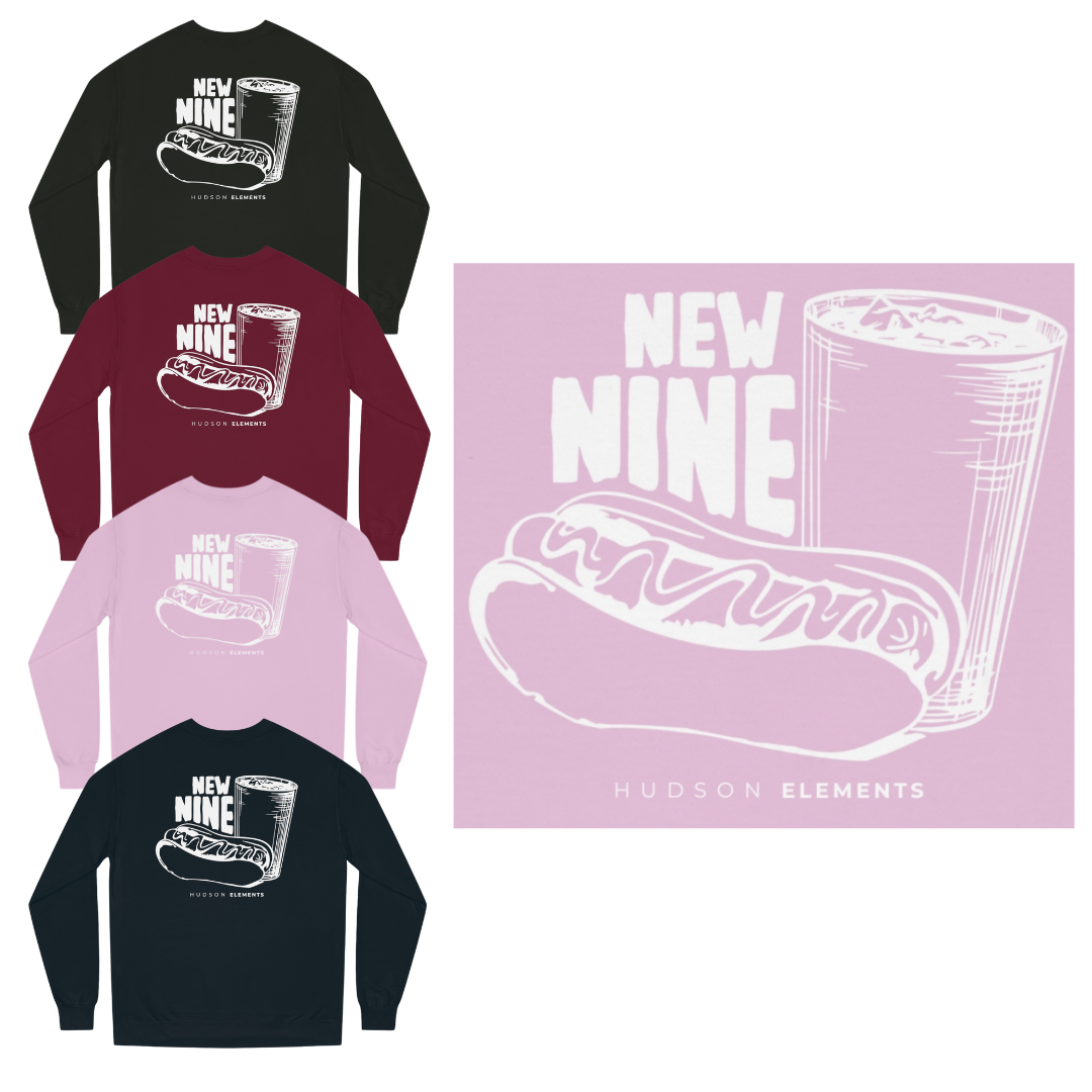 "New Nine" Adult Unisex Crew Neck Sweatshirt (front and back)