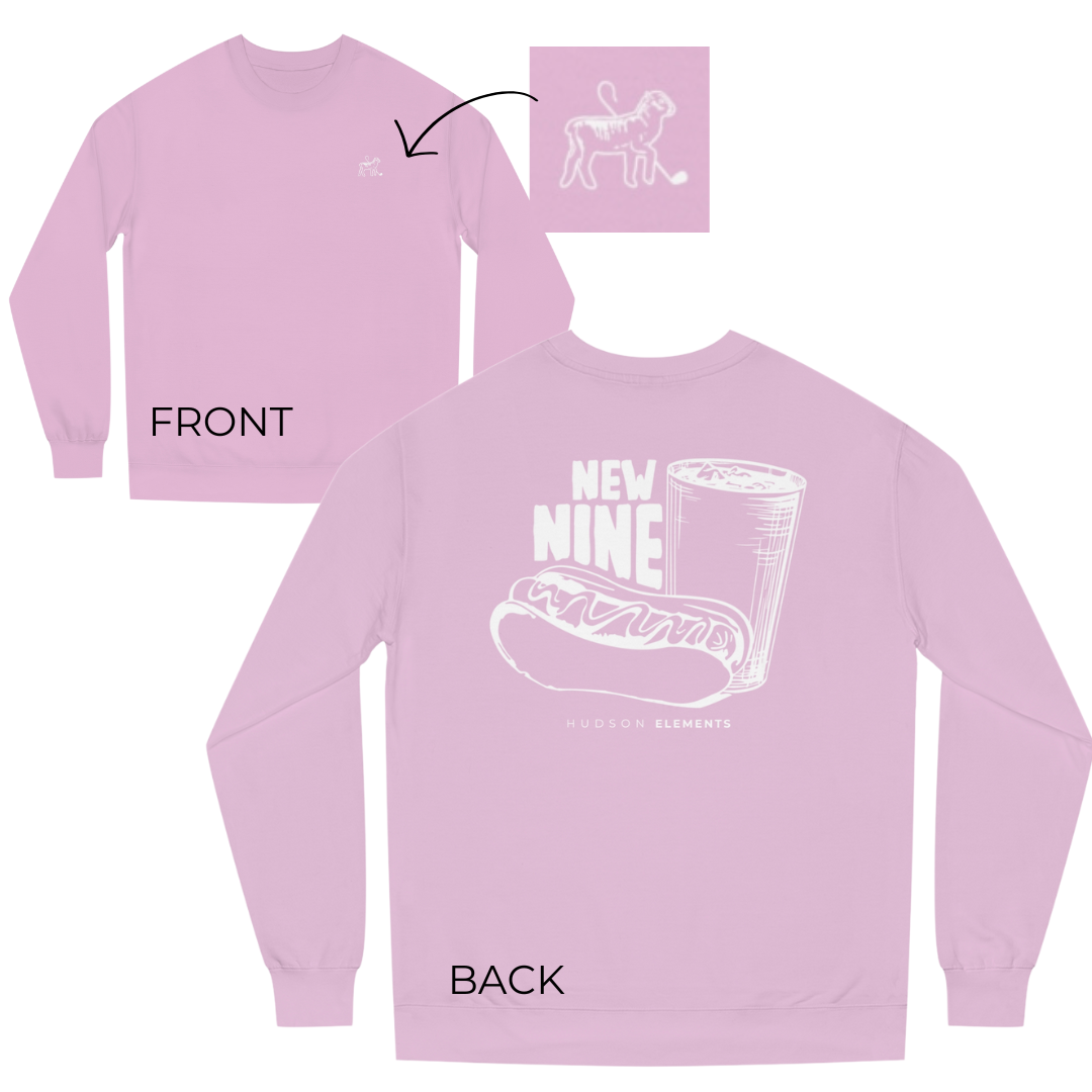 "New Nine" Adult Unisex Crew Neck Sweatshirt (front and back)