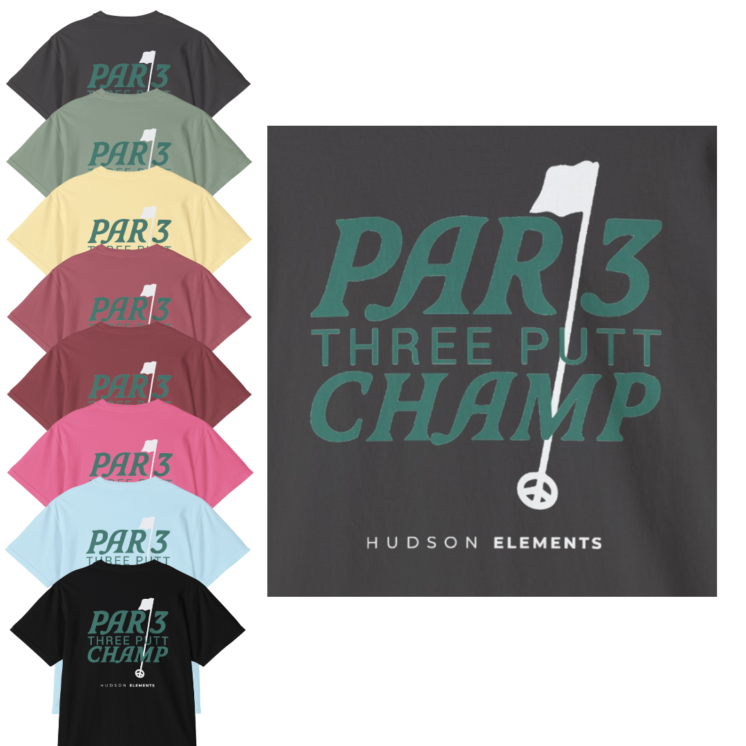 "Par 3 Champ" Adult Unisex Pocket Tee (front and back)