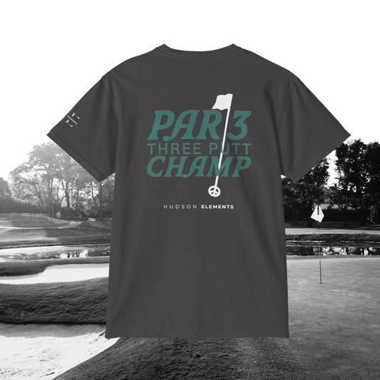 "Par 3 Champ" Adult Unisex Pocket Tee (front and back)