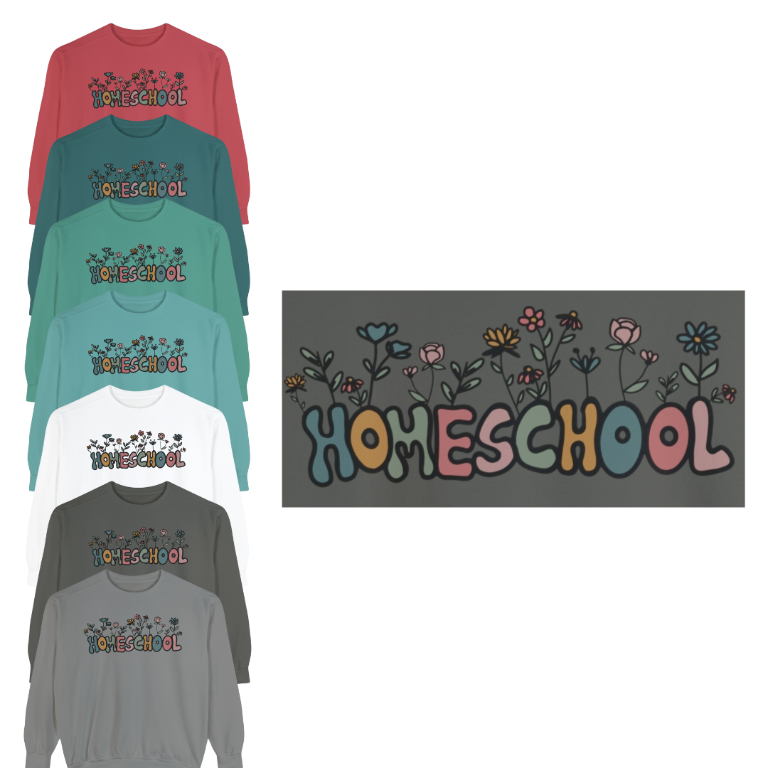 "Homeschool Flower" Adult Unisex Sweatshirt