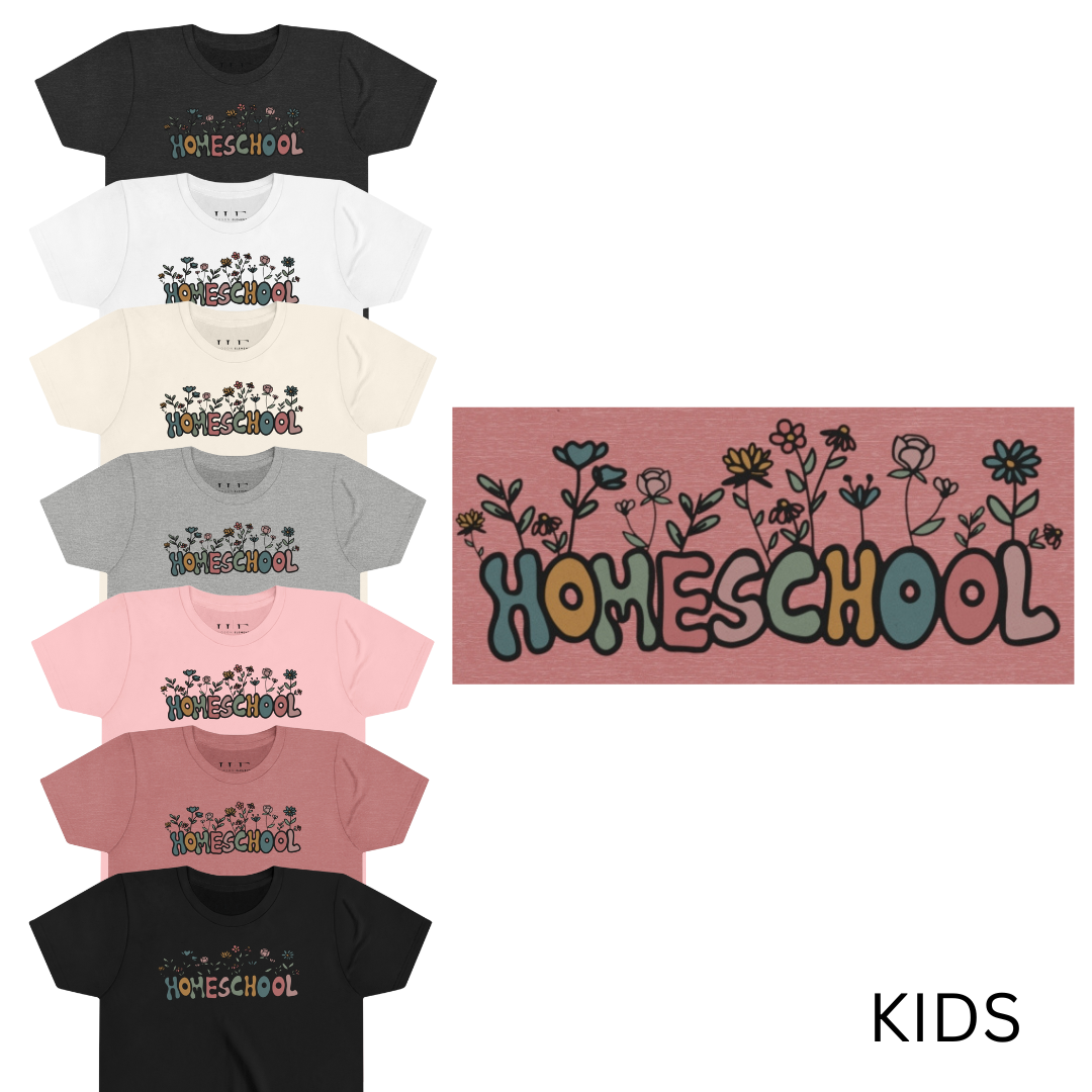 "Homeschool Flowers" Youth Short Sleeve Tee