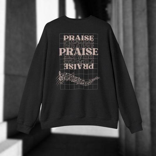 "Praise" Adult Unisex Lightweight Sweatshirt (front and back)