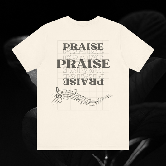 "Praise" Adult Unisex Short Sleeve Tee (front and back)