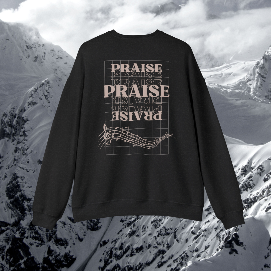 "Praise" Adult Unisex Heavy Sweatshirt (front and back)