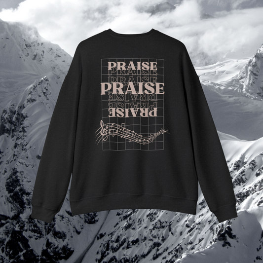 "Praise" Adult Unisex Heavy Sweatshirt (front and back)