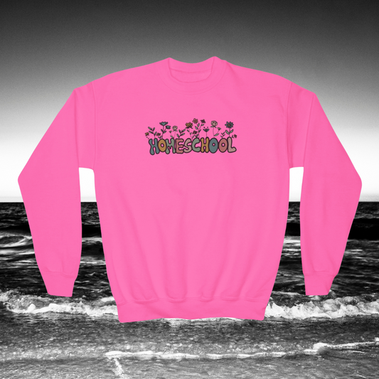 "Homeschool Flowers" Youth Crewneck Sweatshirt