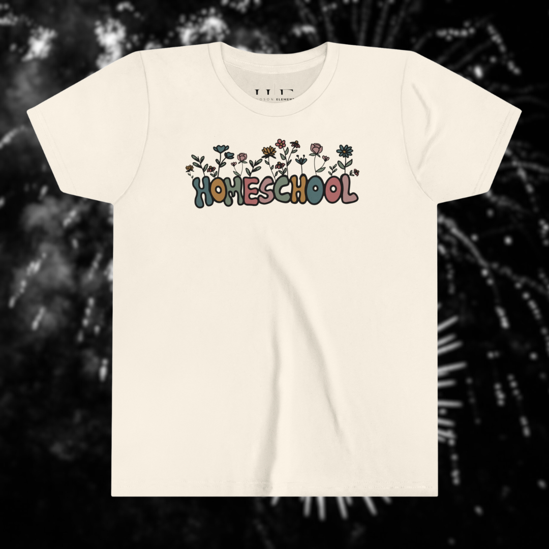 "Homeschool Flowers" Youth Short Sleeve Tee