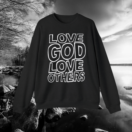 "Love God, Love Others' Adult Unisex Lightweight Sweatshirt