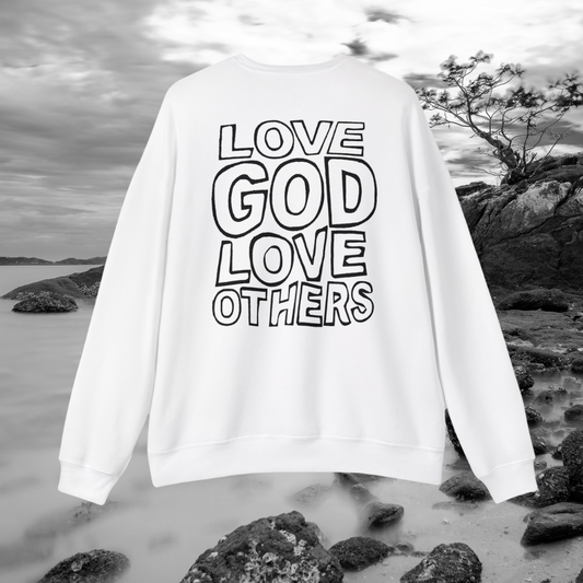 "Love God, Love Others" Adult Unisex Lightweight Sweatshirt